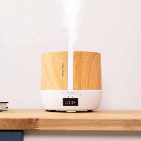 Difuzor aroma cu Ultrasunete Smart Cecotec PureAroma 550 Connected, control din Smartphone, 7 culori LED, boxa incorporata - Stejar [4]