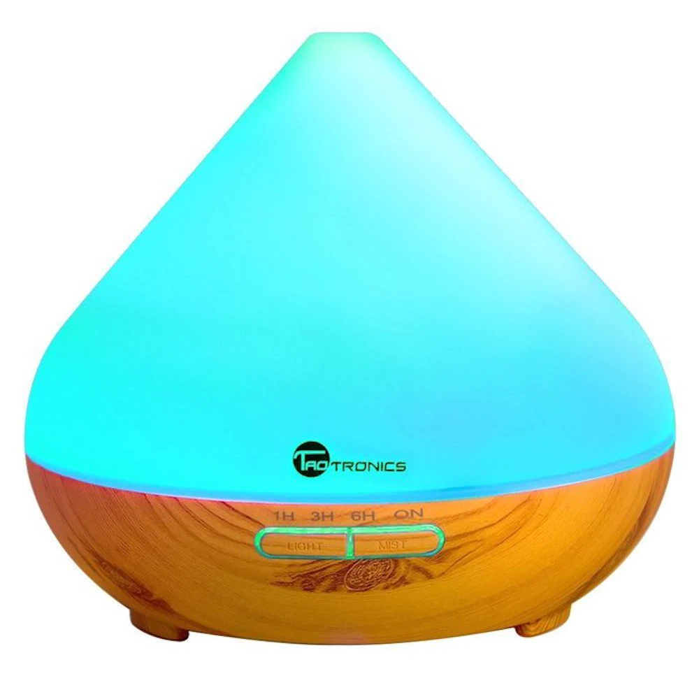 Difuzor aroma cu Ultrasunete TaoTronics TT AD002 300ml 13W LED 7 culori oprire automata Nuc natur [1]