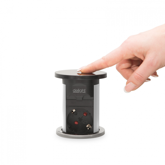 Distribuitor prize electrice ascuns in mobila motorizat, 3500w + 2 USB - argintiu | DELIGHT [3]