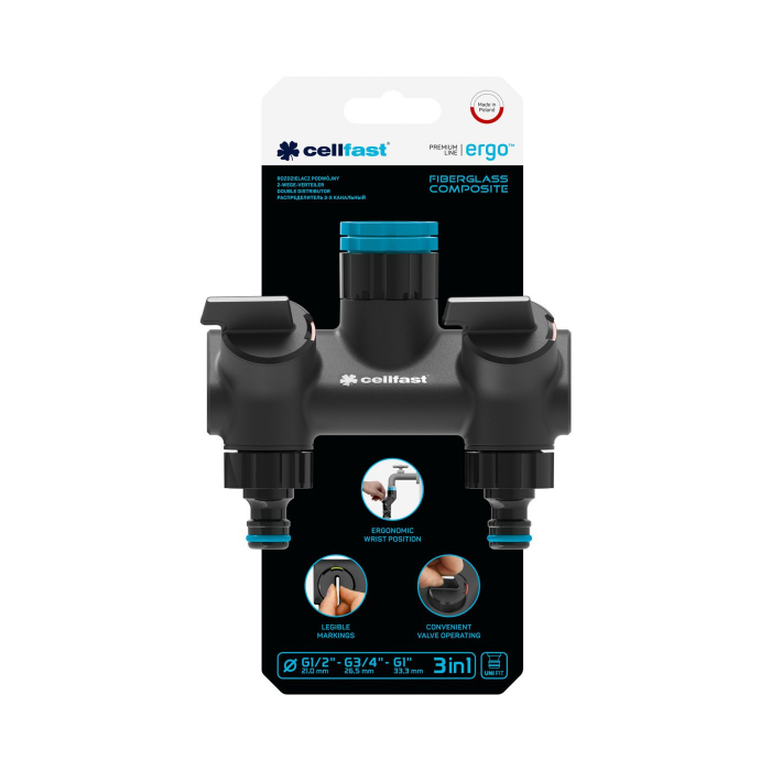 Distribuitor dublu Cellfast ERGO, 1 2 , 3 4 , 1 [2]