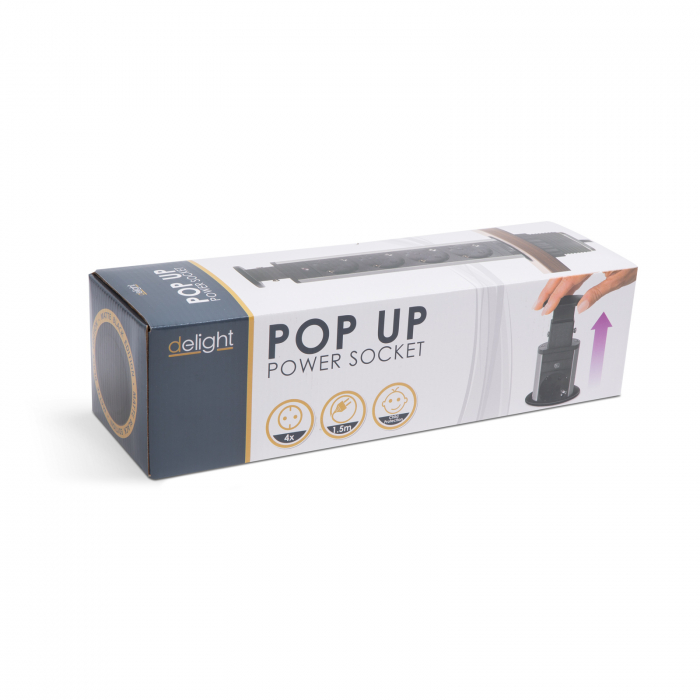 Distribuitor electric camuflabil birou, carcasa metalica cu 4 prize, 220v, 3500W - Delight [5]