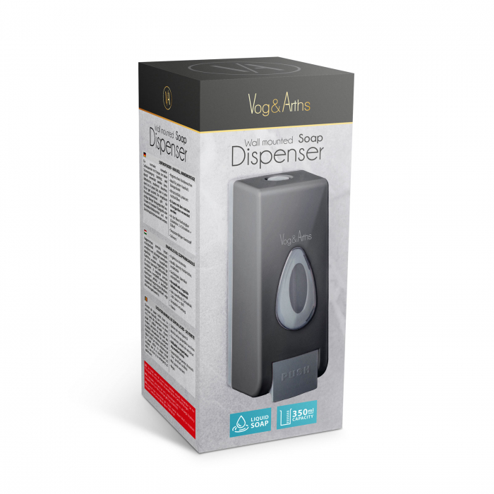 Dozator manual de săpun lichid Vog und Arths - 350 ml, de perete - negru [5]