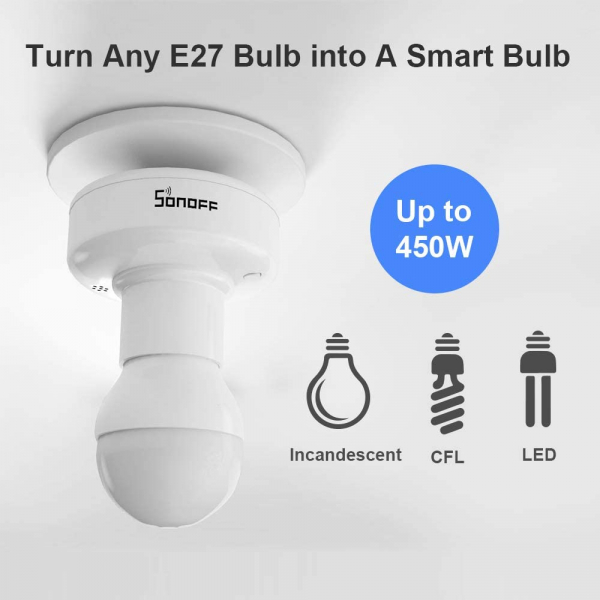 Dulie Smart WiFi + RF 433 Sonoff Slampher R2, E27 [5]