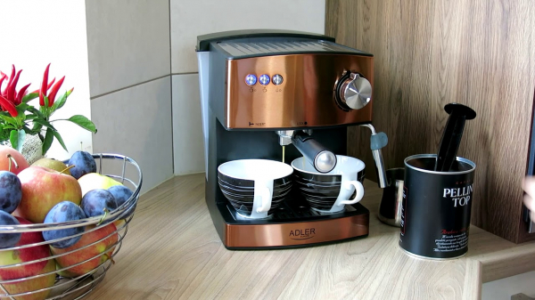 Espressor profesional ADLER AD 4404, 850W, 15 bar, 1.6l, Aramiu [4]