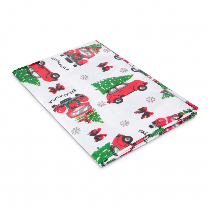 Față de masă de Crăciun - model mașină cu brad - flanel - 132 x 178 cm [2]