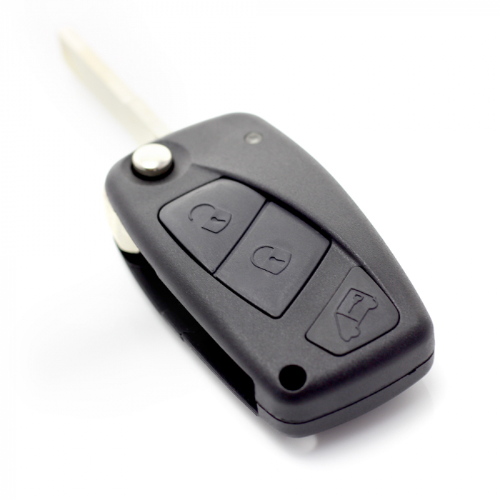 Fiat - Carcasa cheie tip briceag, 3 butoane, negru [6]