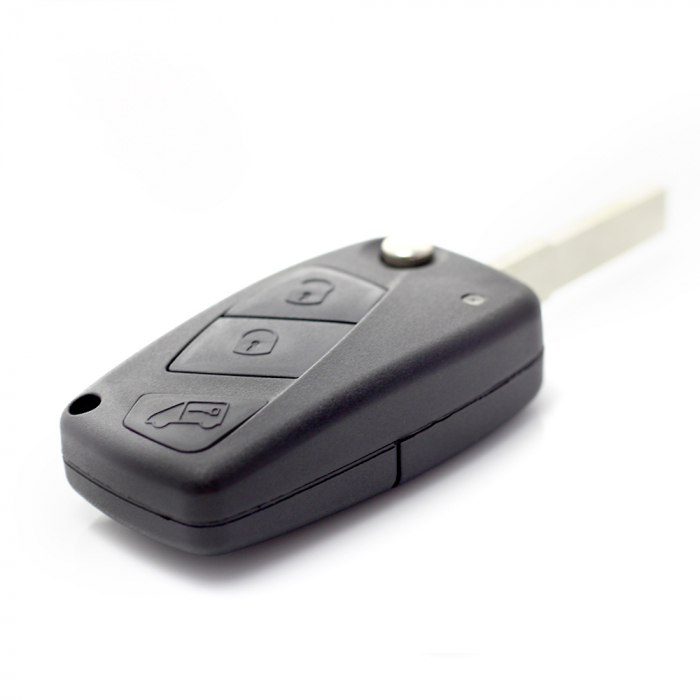 Fiat - Carcasa cheie tip briceag, 3 butoane, negru [7]