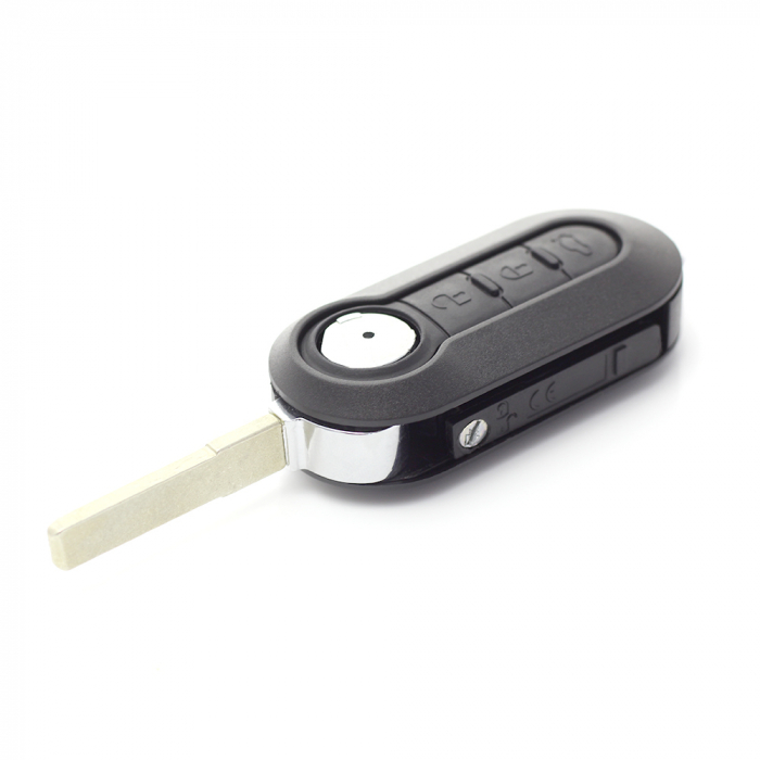 Fiat - Carcasa cheie tip briceag, 3 butoane, negru [7]