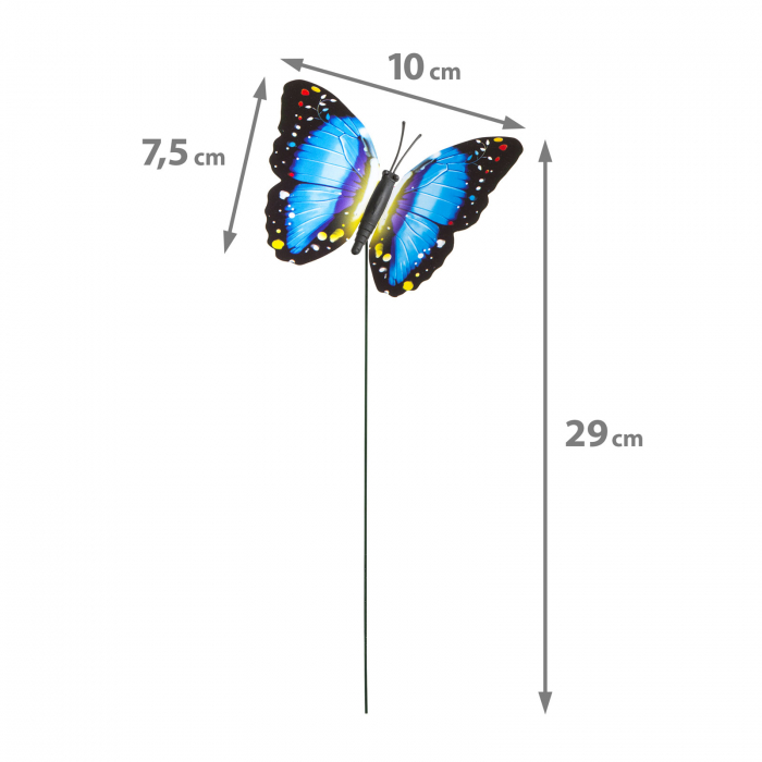Fluturi decorativi colorati cu tija, pentru gradina sau decor interior - 29 cm - plastic [4]