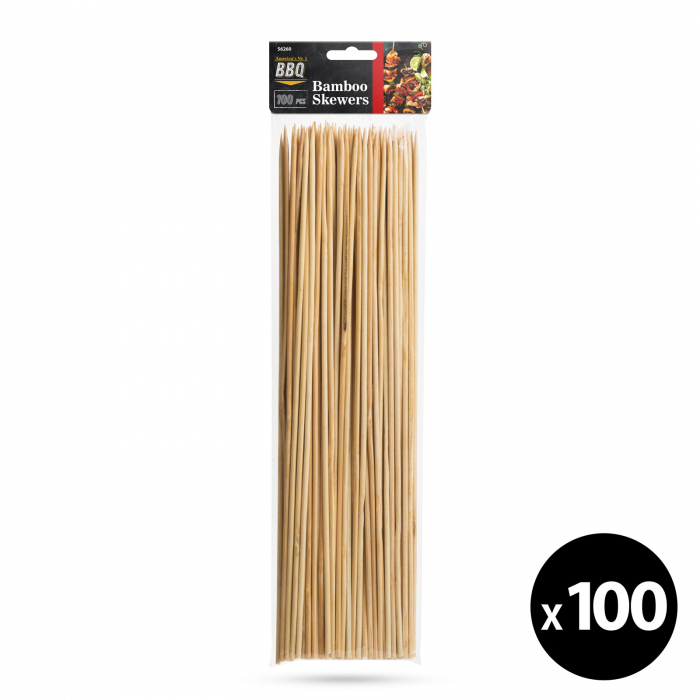 Betisoare ascutite din bambus pentru frigarui - 30 cm - 100 buc / pachet - FAMILY [2]