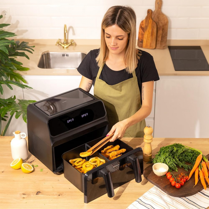 Friteuza fara ulei Cecotec Cecofry Advance 9000 Window , 2200W, 9L, Control tactil, 8 Programe [6]