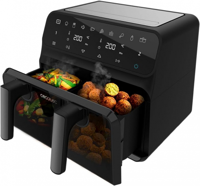Friteuza fara ulei Cecotec Cecofry Advance 9000 Window , 2200W, 9L, Control tactil, 8 Programe [2]
