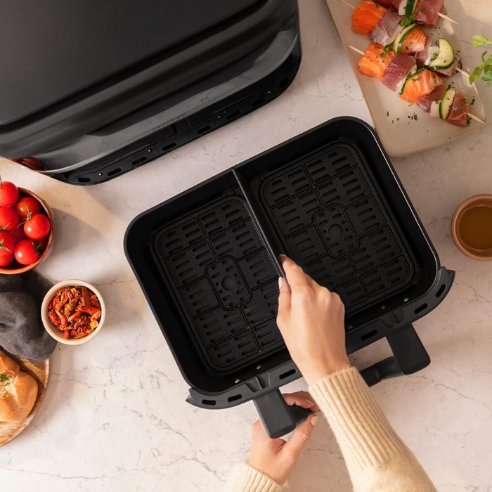 Friteuza cu aer cald, fara ulei Cecotec Cecofry Dual 9000, 2850W, 9L, Control tactil, 6 Programe [2]