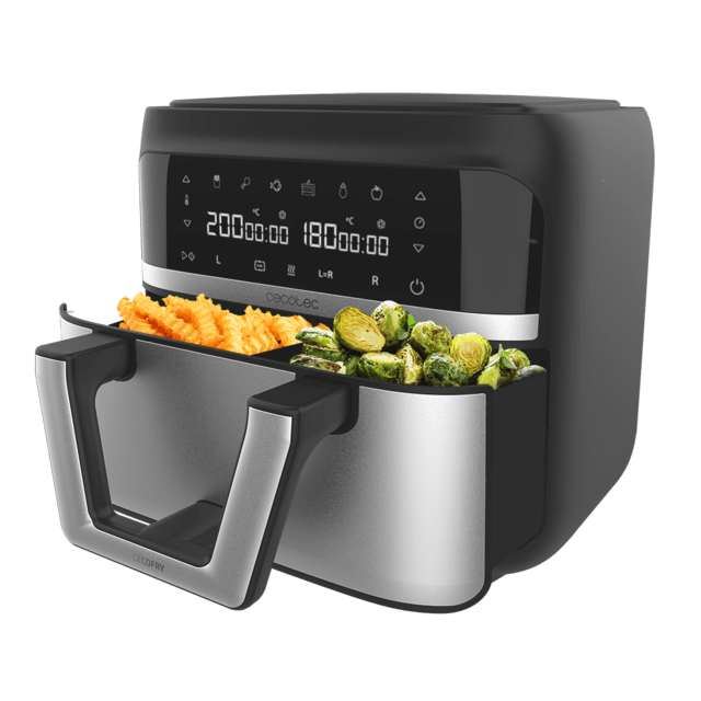 Friteuza cu aer cald, fara ulei Cecotec Cecofry Dual 9000, 2850W, 9L, Control tactil, 6 Programe [5]