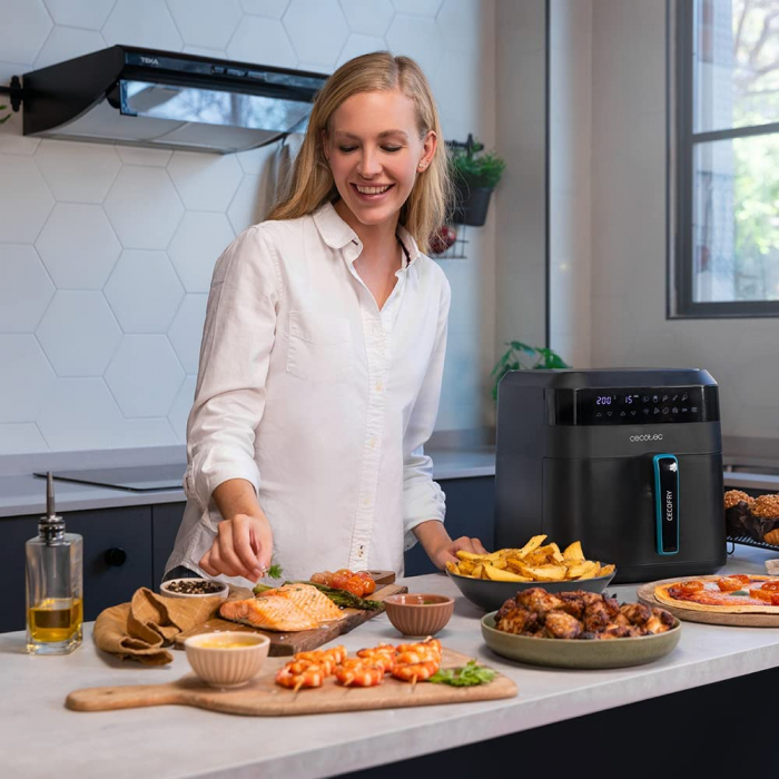 Friteuza cu aer cald, fara ulei Cecotec Cecofry Experience 6000, 1700W, 6L, Control tactil, 9 Programe [5]