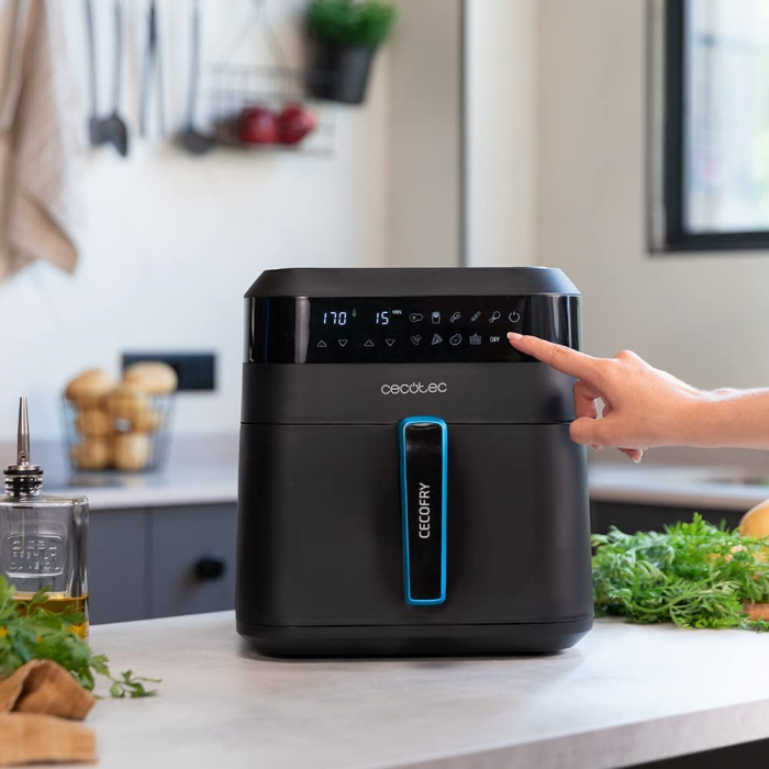 Friteuza cu aer cald, fara ulei Cecotec Cecofry Experience 6000, 1700W, 6L, Control tactil, 9 Programe [4]