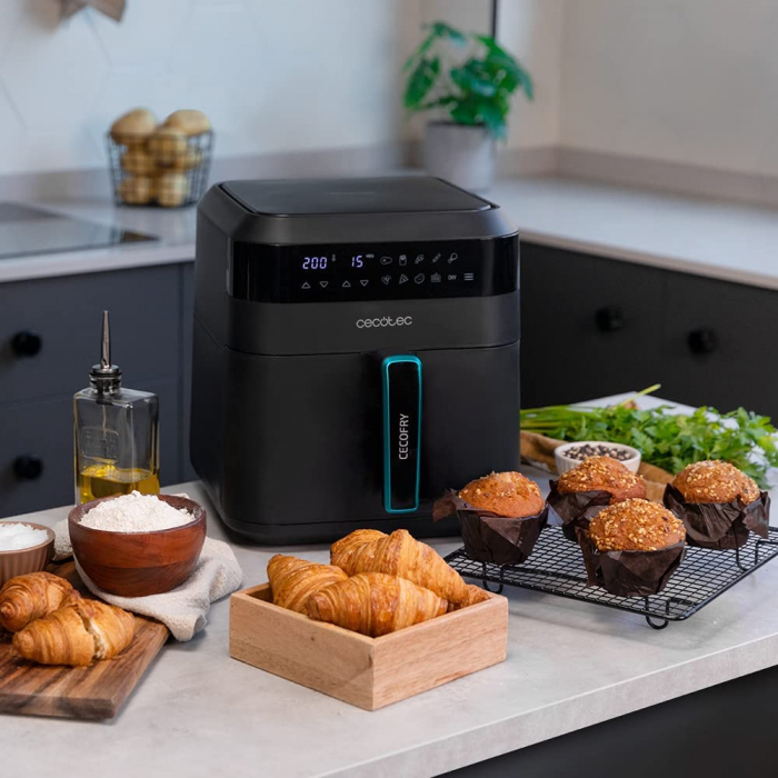 Friteuza cu aer cald, fara ulei Cecotec Cecofry Experience 6000, 1700W, 6L, Control tactil, 9 Programe [6]