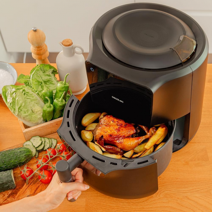 Friteuza cu aer cald, fara ulei Cecotec Cecofry Rain, Pulverizator, 1550W, 5.5L, Control tactil, 8 Programe, Pulverizare automata si manuala cu 7 niveluri [5]