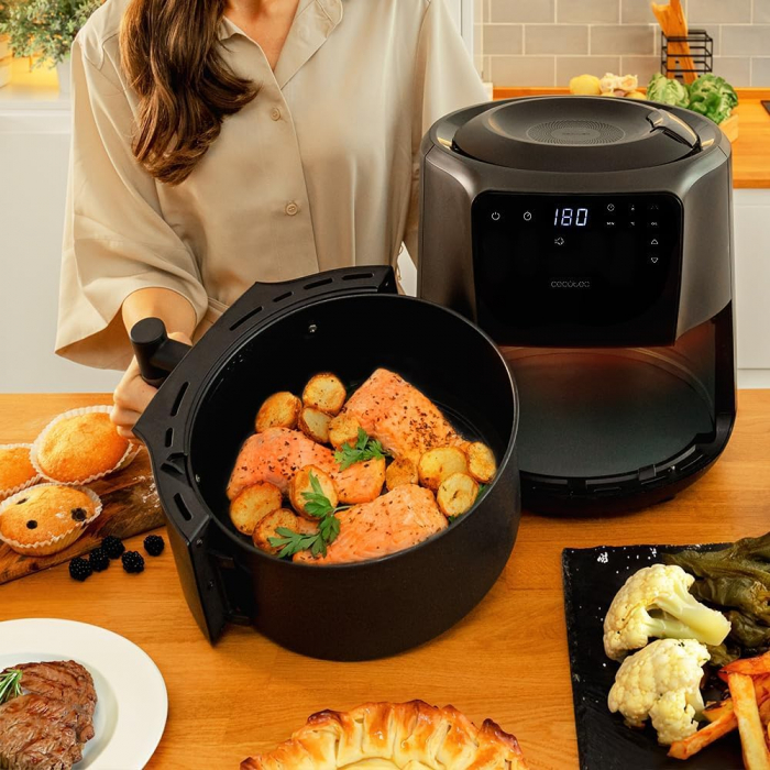 Friteuza cu aer cald, fara ulei Cecotec Cecofry Rain, Pulverizator, 1550W, 5.5L, Control tactil, 8 Programe, Pulverizare automata si manuala cu 7 niveluri [6]