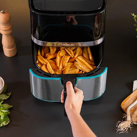 Friteuza cu aer cald, fara ulei Cecotec Full Inox 5500 Pro, 1700W, 5.5L, Control tactil, 8 Programe Presetate [3]