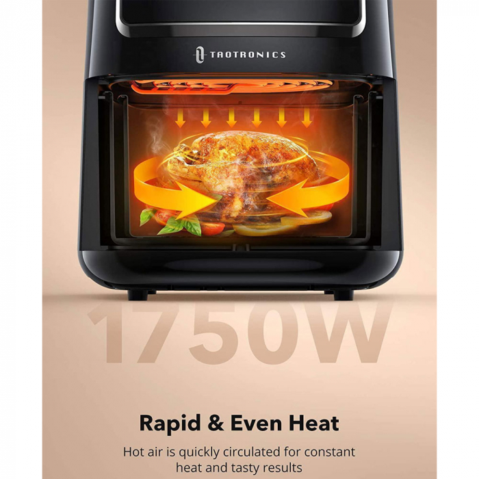 Friteuza cu aer cald, fara ulei TaoTronics TT-AF001 Air Fryer, 1750W, 6L, Control tactil, 11 Programe Presetate [4]