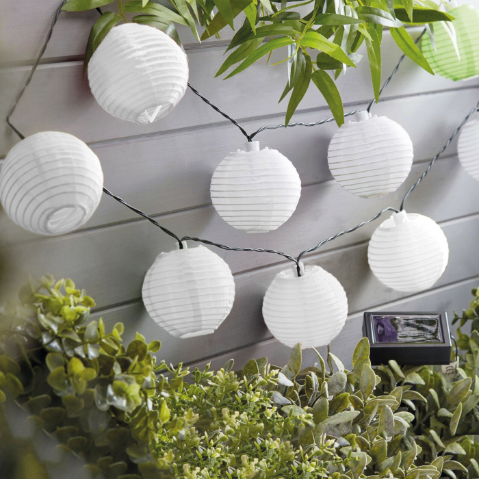 Garden of Eden - Şir 10 lampioane solare LED alb rece 3,7 m [3]
