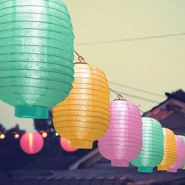 Lampion solar cu LED 3 culori, alb rece 21 cm - GARDEN OF EDEN [5]