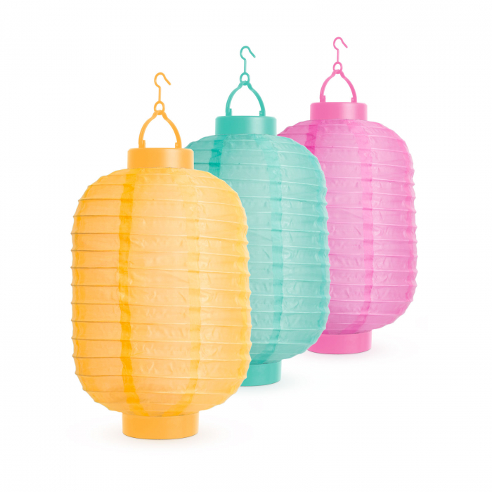 Lampion solar cu LED 3 culori, alb rece 21 cm - GARDEN OF EDEN [3]
