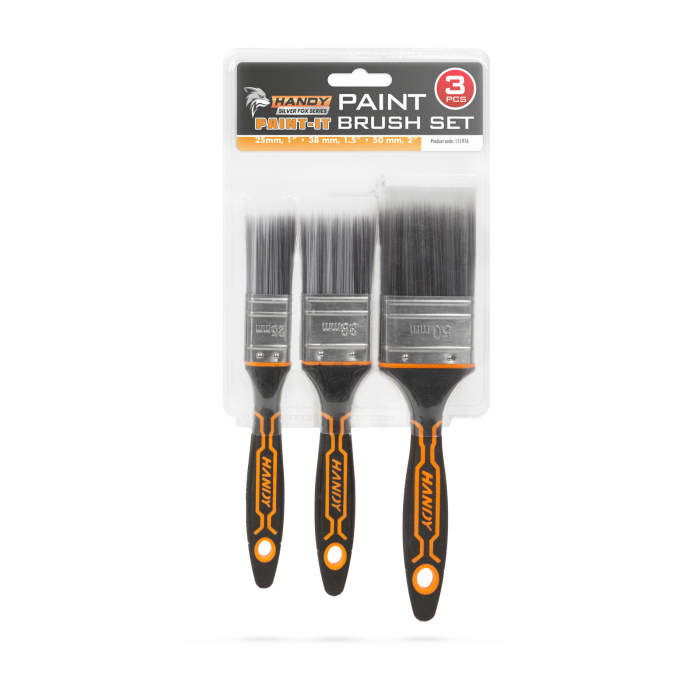 Set pensule, cu mâner mateerial plastic - 3 piese 1\" / 1,5\" / 2\" - HANDY [2]
