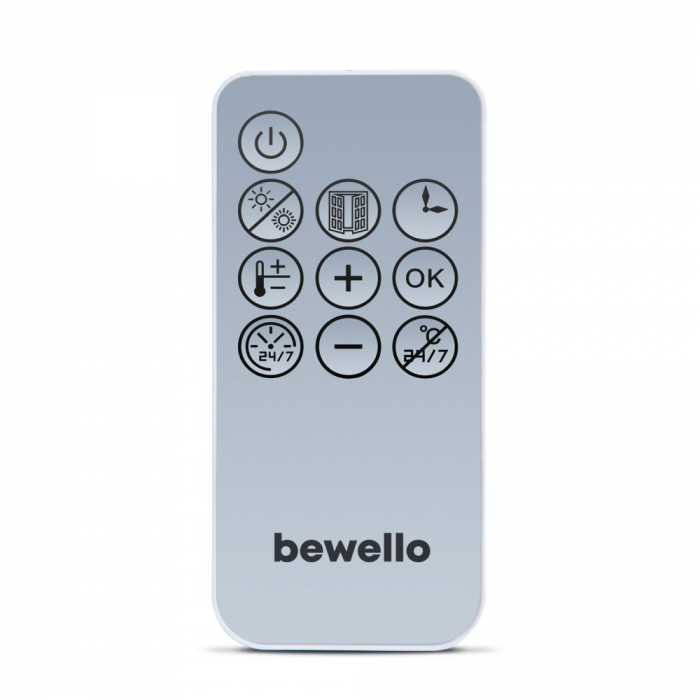 Incălzitor de perete pentru baie cu suport uscare prosoape, telecomanda - 800/2000W - 240V - alb [6]