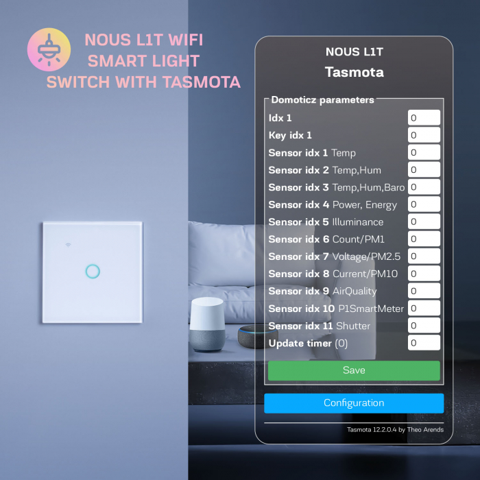 Intrerupator Inteligent Nous L1T Wifi, Tasmota, Touch, 1 canal [6]