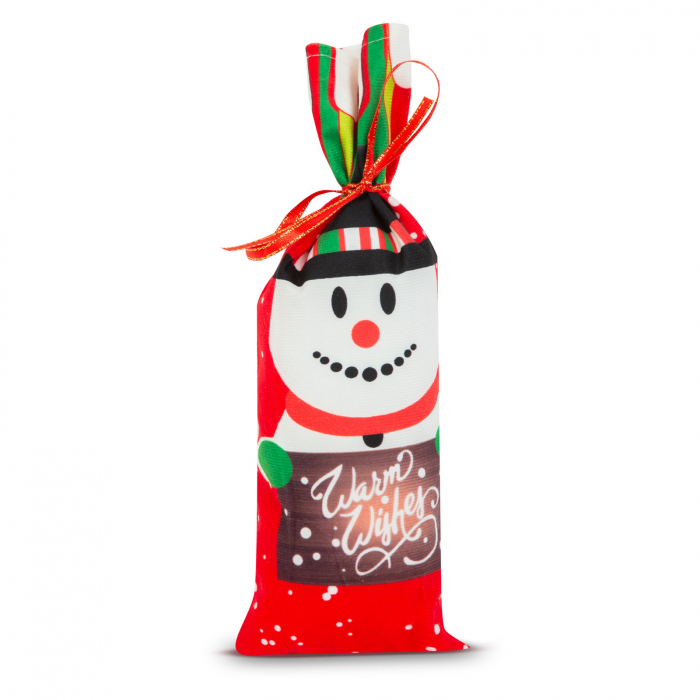 Învelitoare pentru sticle - model Om de zăpadă - poliester - 32 x 12.5 cm [2]