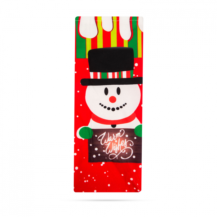 Învelitoare pentru sticle - model Om de zăpadă - poliester - 32 x 12.5 cm [3]