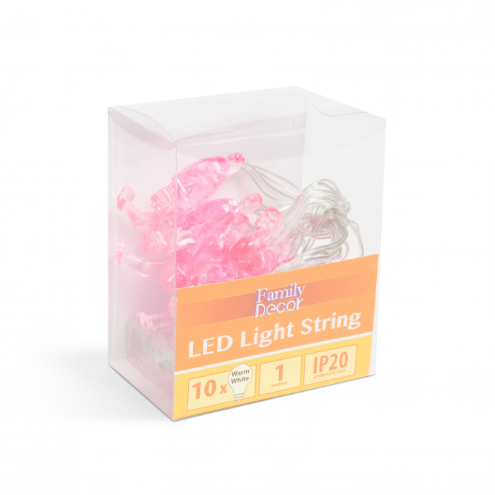 Șir de lumină cu LED - flamingo - 1,1 m - 10 LED - alb cald - 3 x AA [2]
