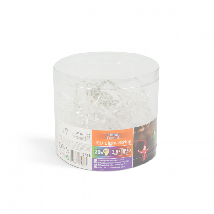 Șir de lumină cu LED - floral - 20 de LED-uri - 2,85 metri - culoare - 2 x AA [2]