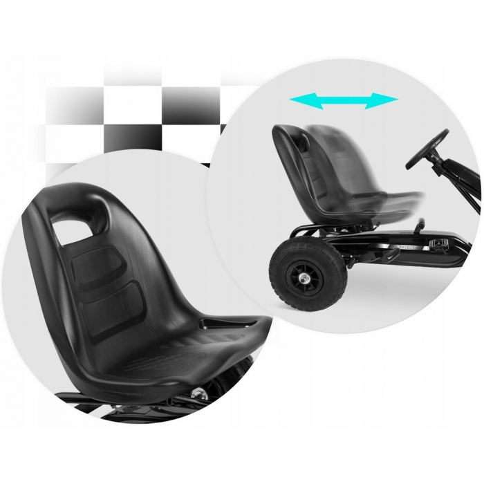 Kart cu pedale si roti gonflabile, Gokart RK-590 Ricokids 759000, Negru [3]