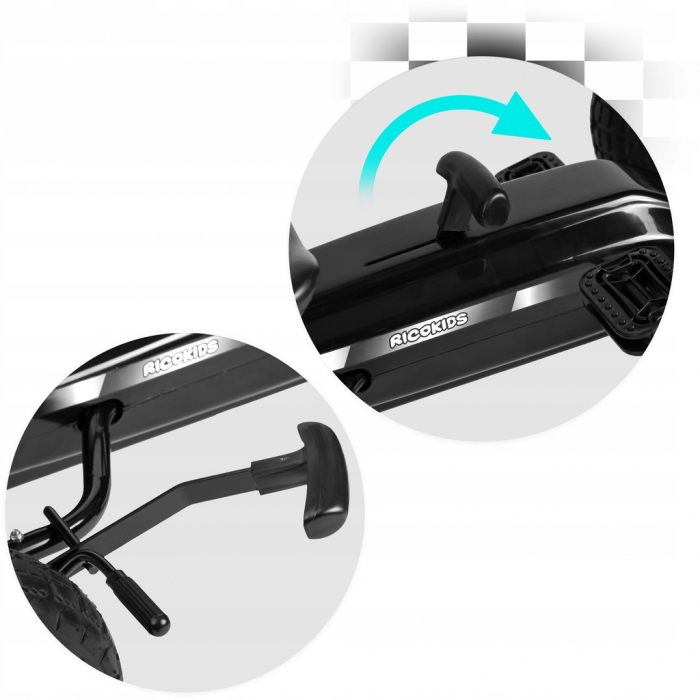 Kart cu pedale si roti gonflabile, Gokart RK-590 Ricokids 759000, Negru [8]