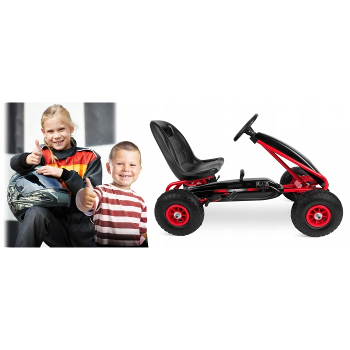 Kart cu pedale si roti gonflabile, Gokart RK-590 Ricokids 759001, Rosu [4]