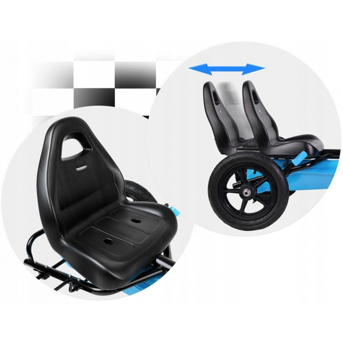 Kart cu pedale si roti gonflabile, Gokart RK-592 Ricokids 759200, Albastru [2]