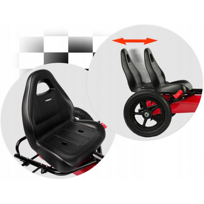 Kart cu pedale si roti gonflabile, Gokart RK-592 Ricokids 759201, Rosu [3]