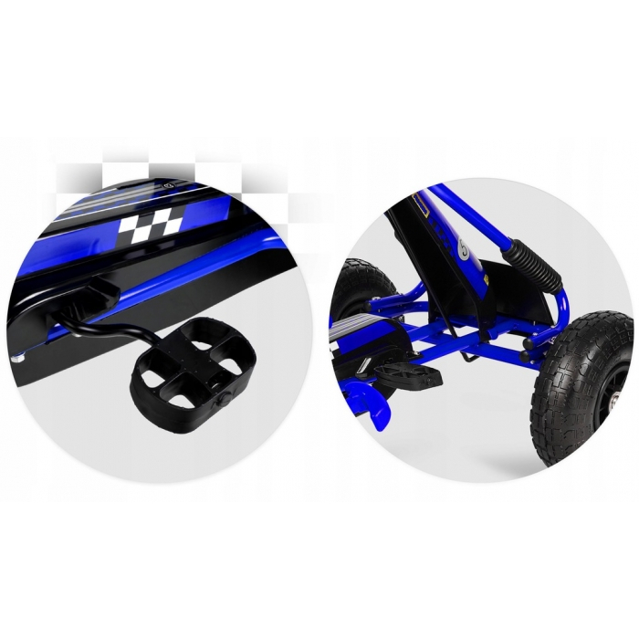 Kart cu pedale si roti gonflabile, Gokart RK-594 Ricokids 759400, Albastru [6]