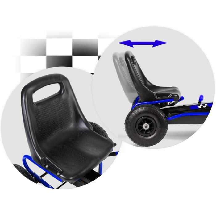 Kart cu pedale si roti gonflabile, Gokart RK-594 Ricokids 759400, Albastru [2]