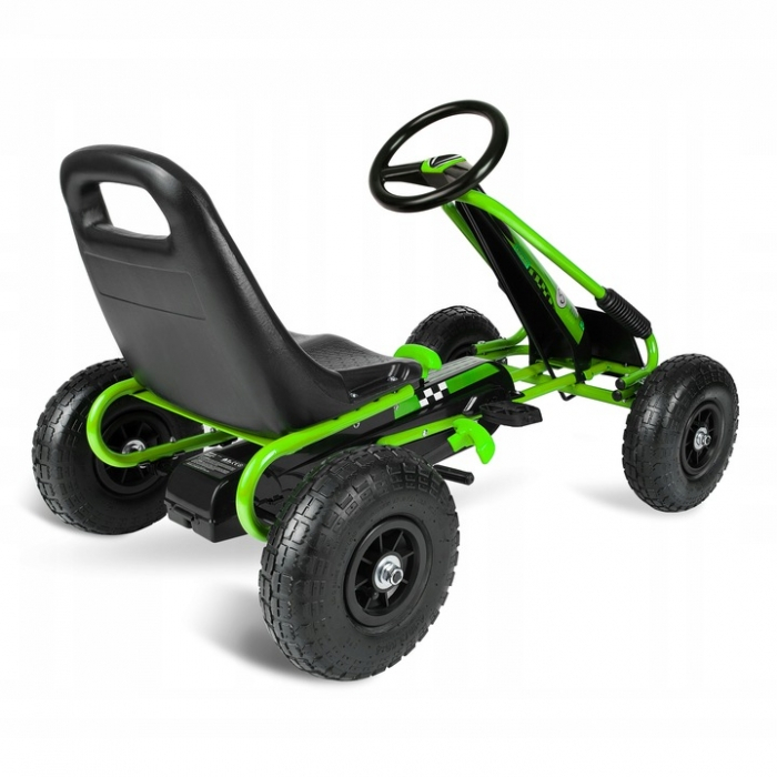 Kart cu pedale si roti gonflabile, Gokart RK-594 Ricokids 759402, Verde [2]