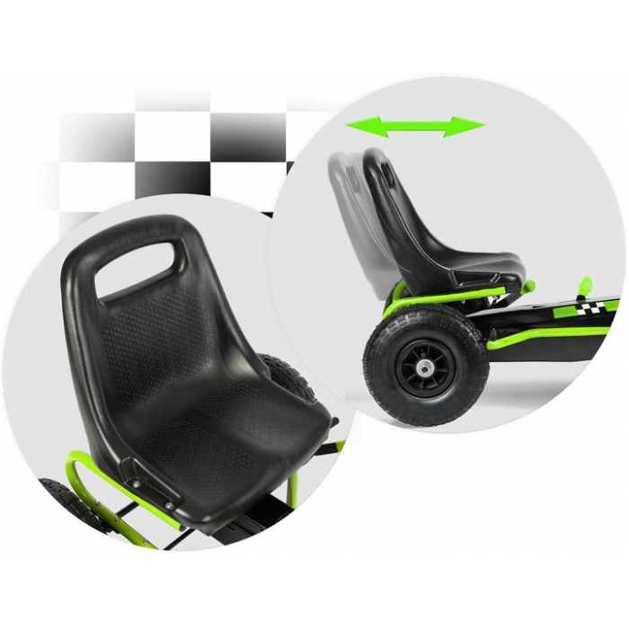 Kart cu pedale si roti gonflabile, Gokart RK-594 Ricokids 759402, Verde [3]