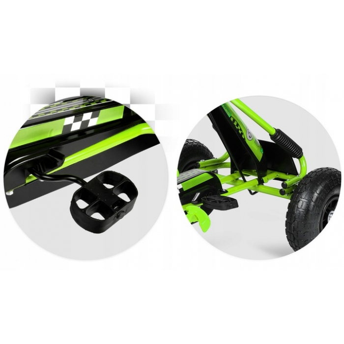 Kart cu pedale si roti gonflabile, Gokart RK-594 Ricokids 759402, Verde [6]