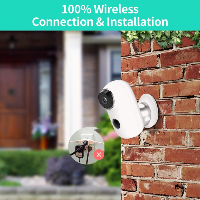 Kit Camera supraveghere de exterior WIFI HeimVision HMD2 cu panou solar HMS1, 1080P cu nightvision, senzor miscare, notificare miscare, acumulator, audio bidirectional, WiFi, slot microSD card [3]
