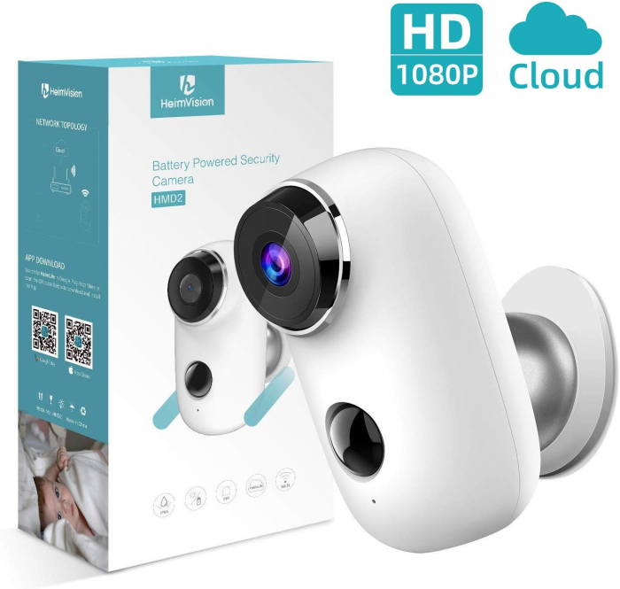 Kit Camera supraveghere de exterior WIFI HeimVision HMD2 cu panou solar HMS1, 1080P cu nightvision, senzor miscare, notificare miscare, acumulator, audio bidirectional, WiFi, slot microSD card [2]