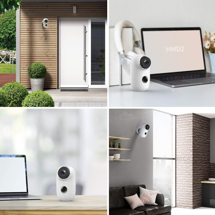 Kit Camera supraveghere de exterior WIFI HeimVision HMD2 cu panou solar HMS1, 1080P cu nightvision, senzor miscare, notificare miscare, acumulator, audio bidirectional, WiFi, slot microSD card [5]