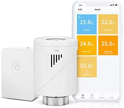Kit Cap termostatic calorifer Meross MTS100H cu Hub Smart  Alexa Google Home control wireless smartphone [2]