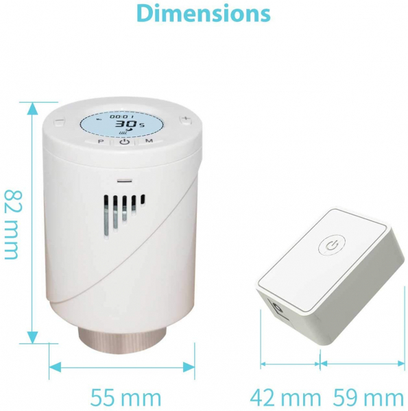 Kit Cap termostatic calorifer Meross MTS100H cu Hub Smart  Alexa Google Home control wireless smartphone [4]
